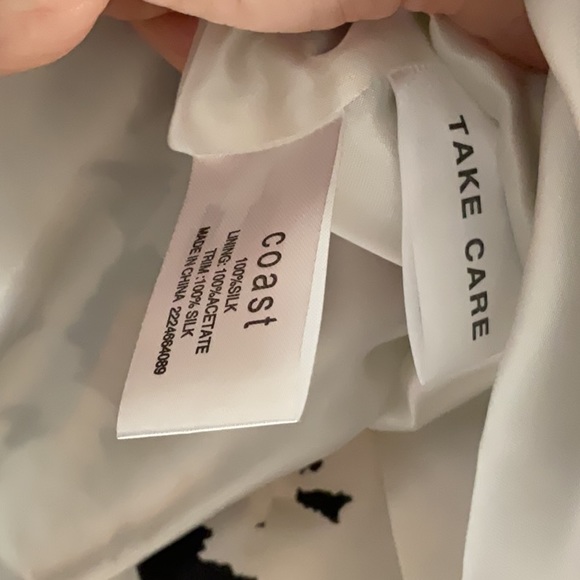 Coast black & white silk bandeau dress, UK size 16 but fits like 10 US - Picture 6 of 10